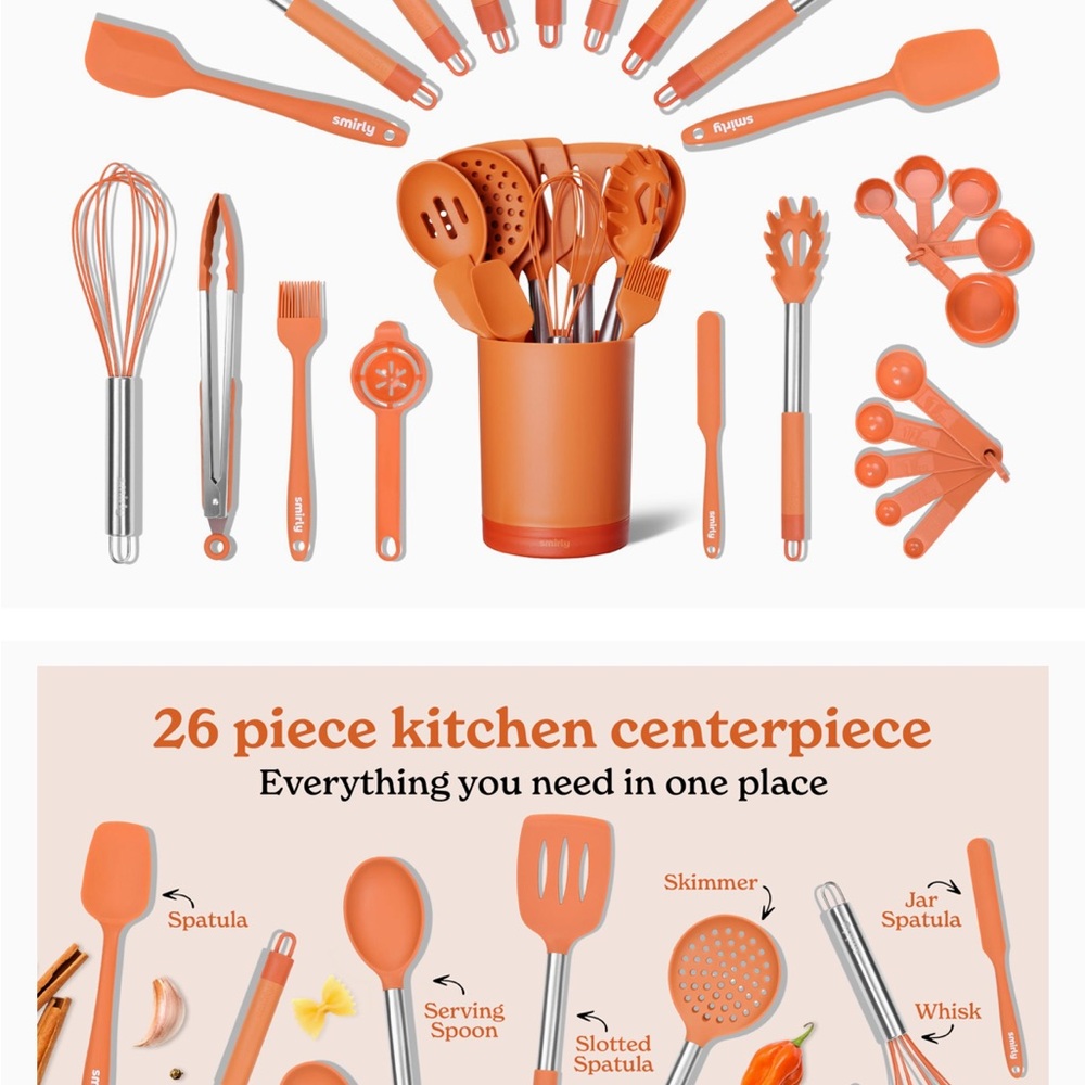26-Piece Orange Kitchen Utensil Set